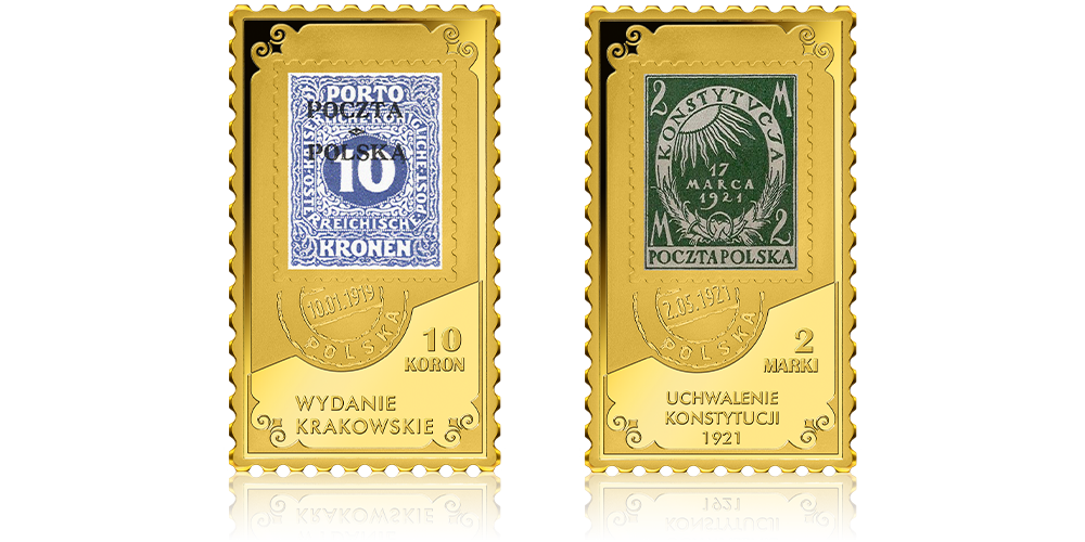 "Polska Nr 1" - pierwszy polski znaczek pocztowy na sztabce platerowanej czystym złotem