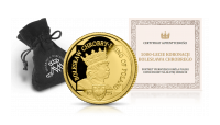 Akcesoria GRATIS! Certyfikat Autentyczności, welurowy woreczek z logo Skarbnicy Narodowej oraz kapsuła ochronna na monetę!