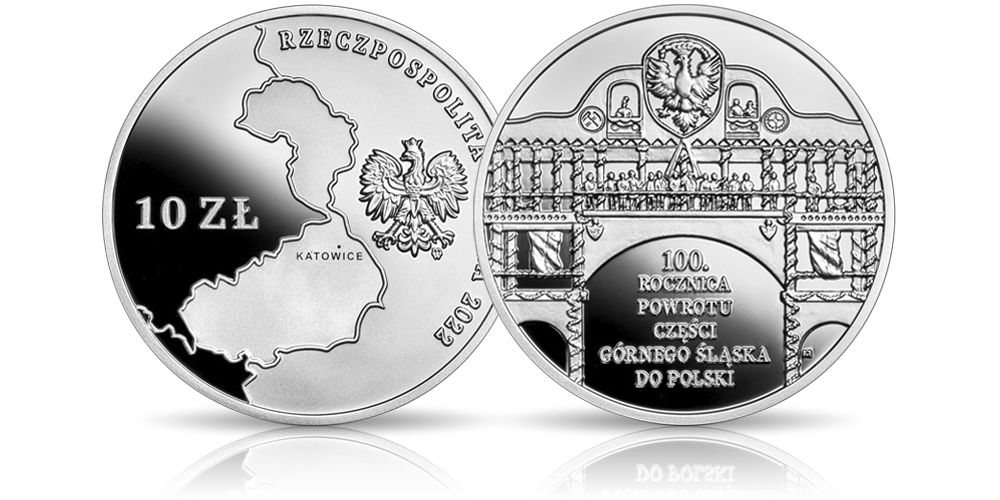 Górny Śląsk na srebrnej monecie NBP.