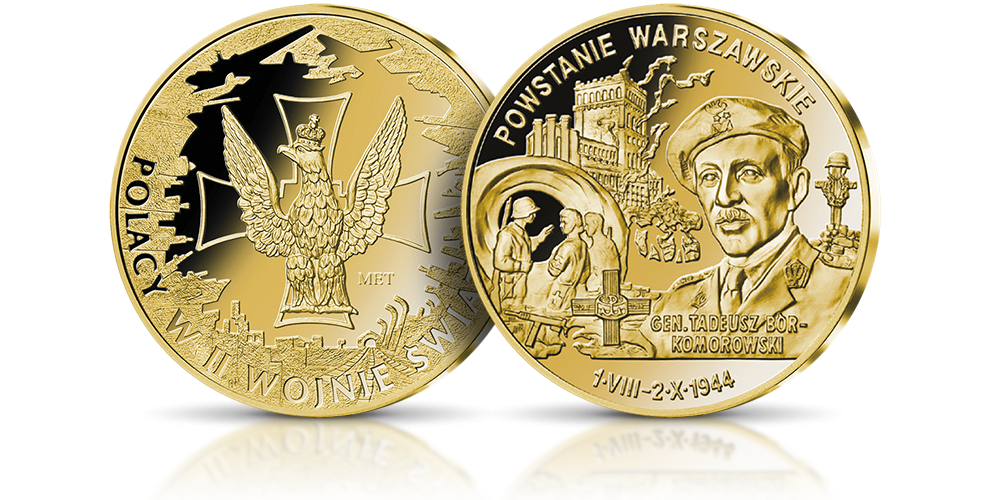 Platerowany czystym złotem medal Powstanie Warszawskie Platerowany czystym złotem medal Powstanie Warszawskie