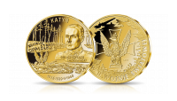 Platerowany czystym złotem medal 