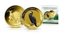 Kormoran zwyczajny na złotej monecie.