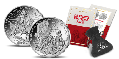 230. rocznica Konstytucji 3 Maja 1791 roku Jubileuszowy medal z dodatkami