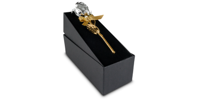 Róża - królowa kwiatów uszlachetniona żółtym i białym złotem 