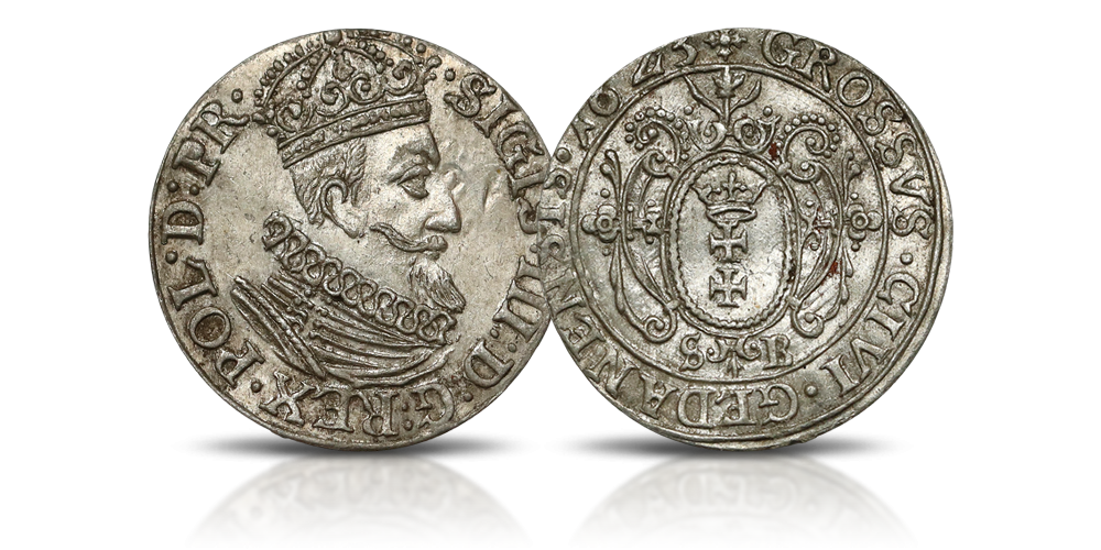 grosz gdański srebrna moneta epoka Wazów