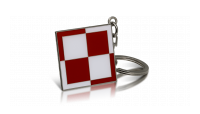 Brelok z szachownicą lotniczą o wymiarach 45x49 mm
