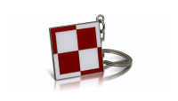 Brelok z szachownicą lotniczą o wymiarach 45x49 mm