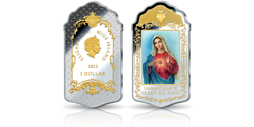 Zjednoczone Serca Jezusa i Maryi w zestawie oficjalnych monet