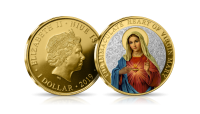 Matka Boża Niepokalanego Serca. Oficjalna moneta platerowana czystym złotem