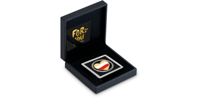 Serce z flagą Polski - moneta wykonana z czystego złota