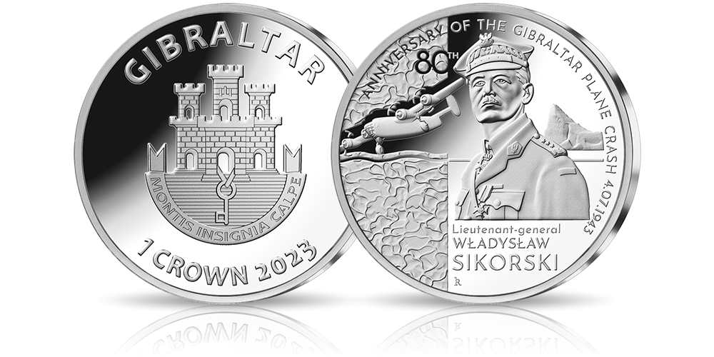 Generał Sikorski - srebrna moneta upamiętniająca katastrofę w Gibraltarze Generał Sikorski - srebrna moneta upamiętniająca katastrofę w Gibraltarze