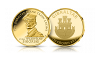 Złota moneta z popiersiem ge. Sikorskiego w 80. rocznicę katastrofy w Gibraltarze
