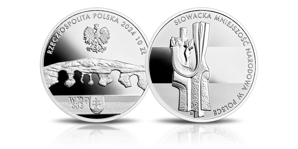 Mniejszość słowacka - srebrna moneta kolekcjonerska emitowana przez NBP.