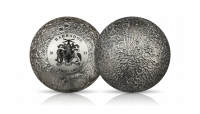 Unikatowa srebrna moneta o kształcie Księżyca