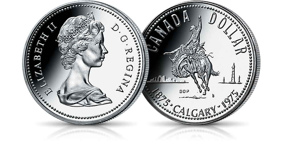 Srebrny dolar kanadyjskie z 1975 roku - 100 lat Calgary