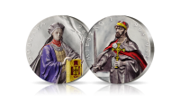   Srebrny medal z wizerunkiem Mieszka I i Dobrawy