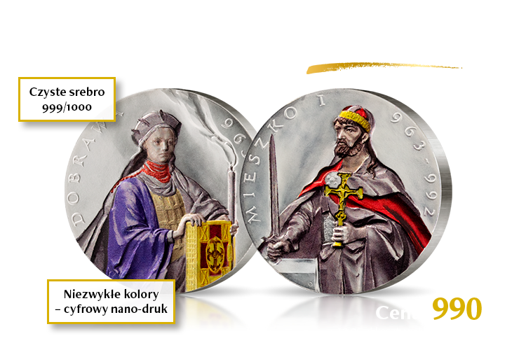 Mieszko I i Dobrawa na srebrnym medalu w rewolucyjnej technologii Silver Shadow