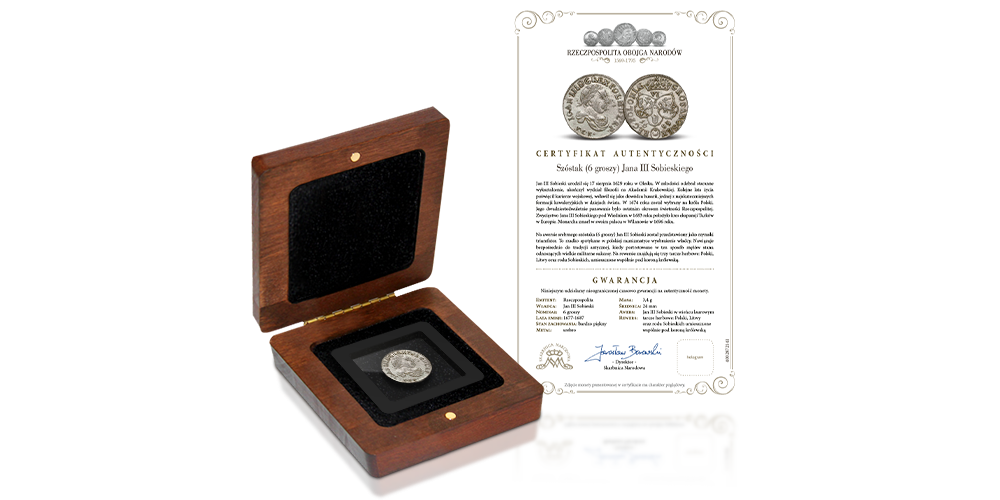historyczna-moneta-szostak-sobieskiego-certyfikat-pudelko