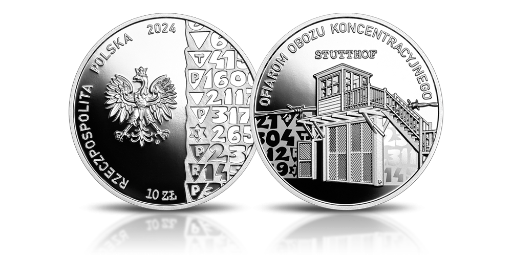 Stutthof - srebrna moneta Narodowego Banku Polskiego.