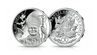  święty Jan Paweł II na medalu z czystego srebra