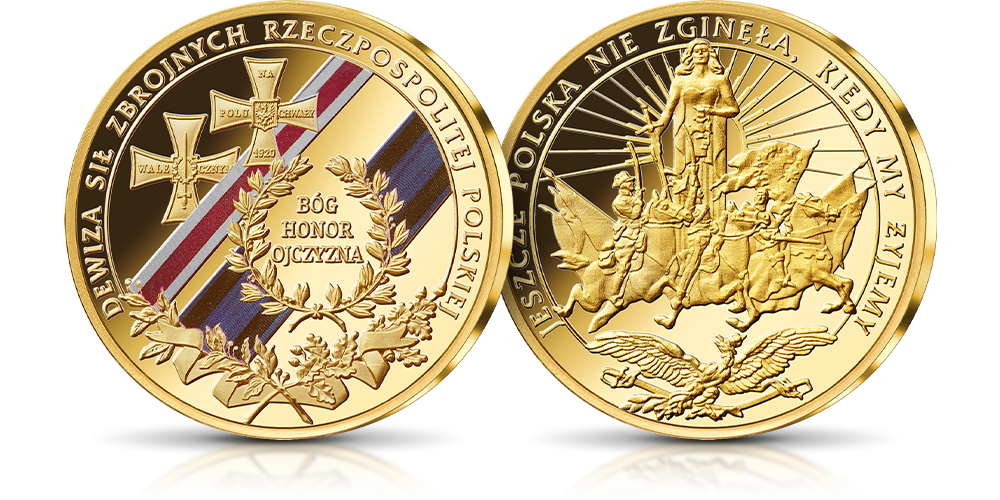 Historia symboli narodowych na medalach uszlachetnionych czystym złotem