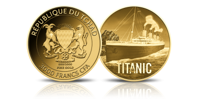Titanic na monecie wykonanej z czystego złota
