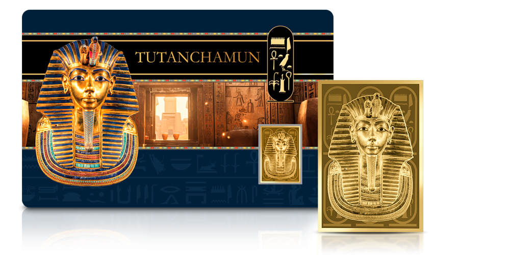 Tutanchamon na złotej monecie.