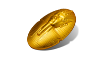 Tutanchamon. Srebrna moneta uszlachetniona czystym złotem.