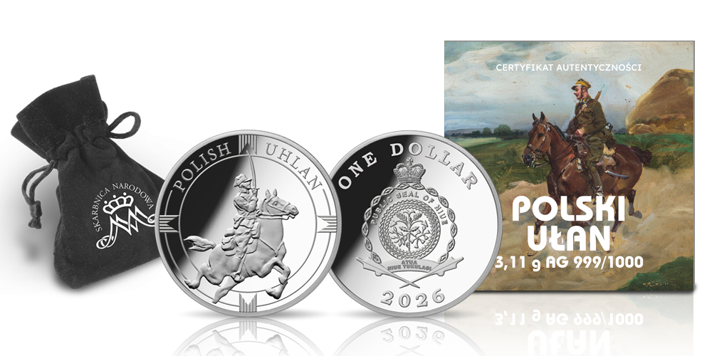 ułan moneta 1/10 uncji czystego srebra w woreczku