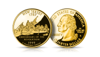 USA Quarters: Słynne amerykańskie ćwierćdolarówki uszlachetnione czystym złotem. New Jersey 1999