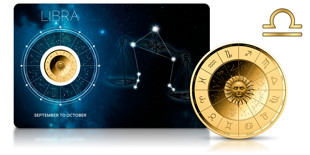 Zodiak na złotej monecie.