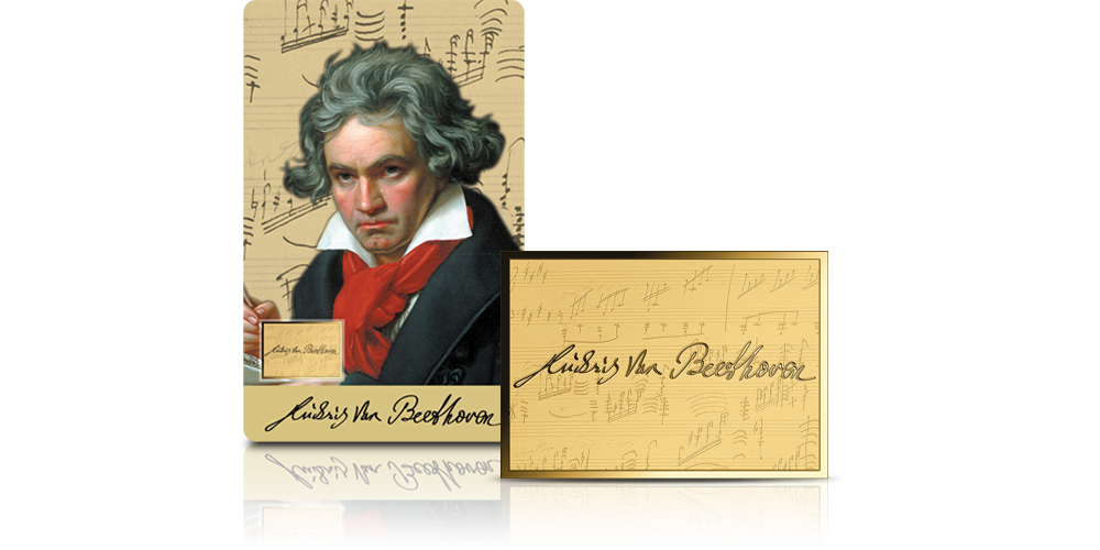 Beethoven - złota moneta kolekcjonerska.