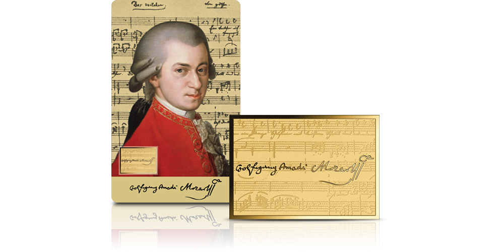Mozart - złota moneta kolekcjonerska.