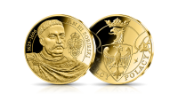 Jan III Sobieski na medalu platerowanym 24-karatowym złotem