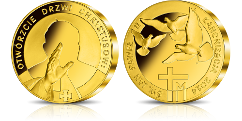 Wielki Medal Kanonizacyjny uszlachetniony 24-karatowym złotem Wielki Medal Kanonizacyjny uszlachetniony 24-karatowym złotem
