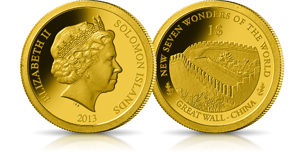  Wielki Mur Chiński na złotej monecie