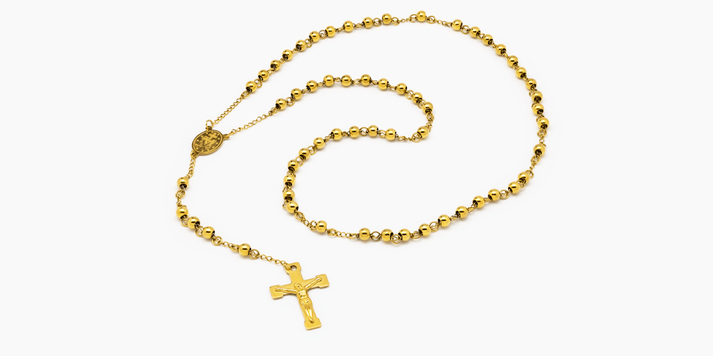 różaniec platerowany 18-karatowym złotem