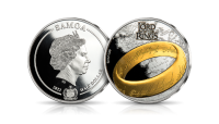 Władca Pierścieni na monecie uszlachetnionej czystym srebrem i złotem.