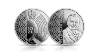 Władysław Grabski na srebrnej monecie NBP.