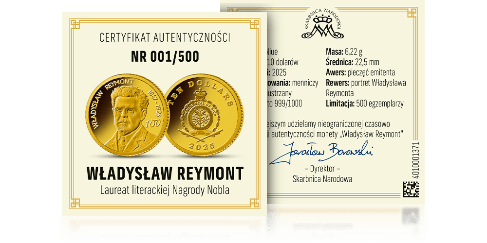 Władysław Reymont - Certyfikat Autentyczności