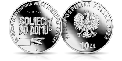 30. rocznica wycofania wojsk sowieckich z Polski - srebrna moneta NBP 10 zł