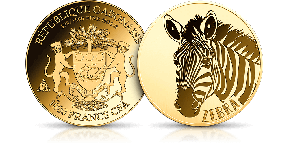 Moneta wykonana z czystego złota próby 999/1000.