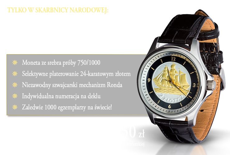Elegancki zegarek kolekcjonerski z polską monetą z 1936 roku