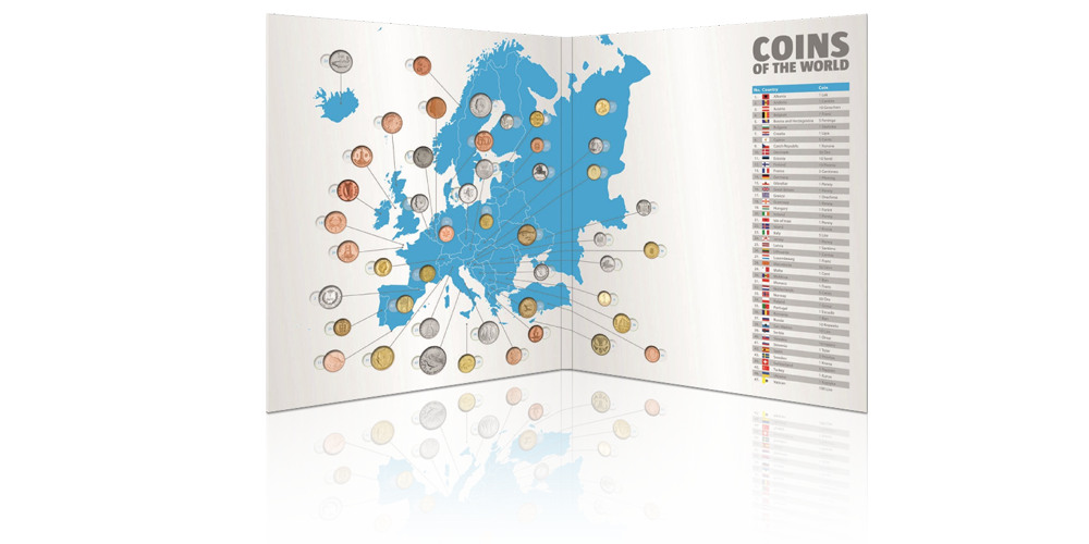   monety z róznych krajów Europy