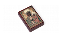  pudełko z reprodukcją obrazu czarrnej madonny w rubionowej sukni