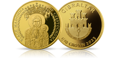 Czarna Madonna na monecie wybitej w 1/10 uncji czystego złota