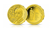   Złoty numizmat pamiątkowy - medal z Henrykiem Sienkiewiczem