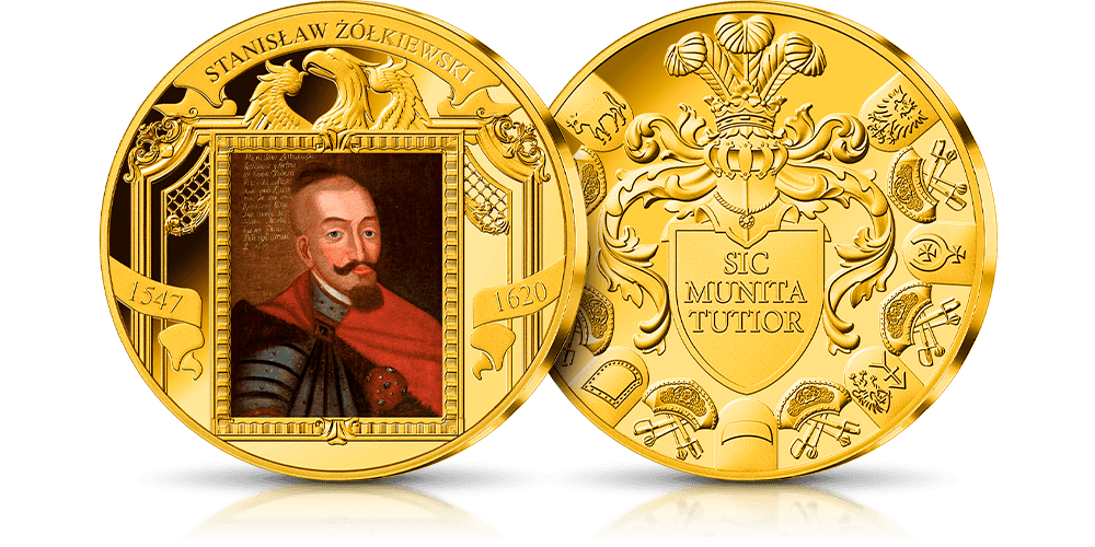 Hetman Stanisław Żółkiewski upamiętniony na medalu platerowanym czystym złotem