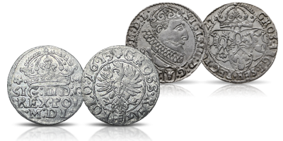 Zygmunt III Waza - srebrny szóstak krakowski i grosz bydgoski pierwszego króla z dynastii Wazów! 